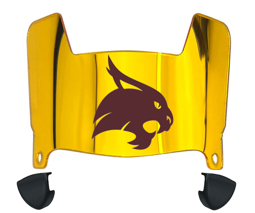 Texas State Bobcats Mini Football Helmet Visor Shield w/ Clips - PICK VISOR & LOGO COLOR