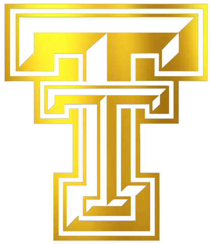 Texas Tech Red Raiders GOLD CHROME MIRROR Team Logo Premium DieCut Vinyl Decal PICK SIZE