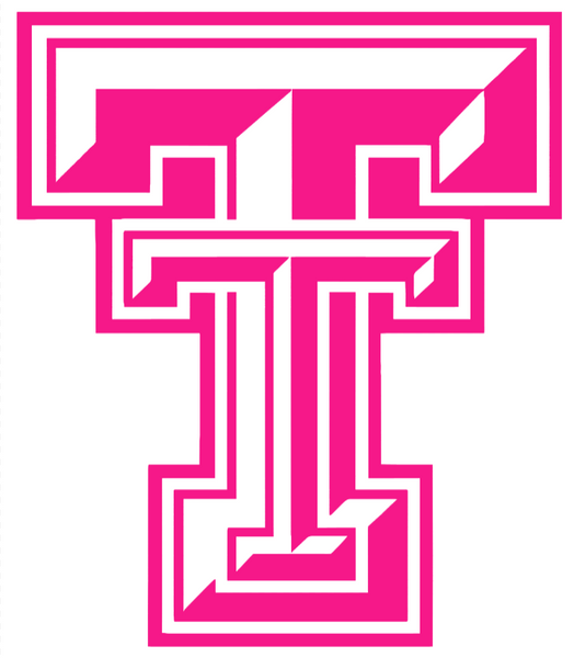 Texas Tech Red Raiders Hot Pink Team Logo Premium DieCut Vinyl Decal PICK SIZE