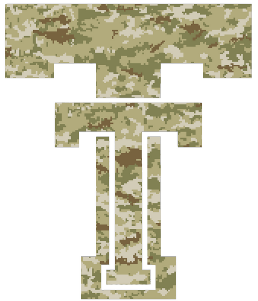 Texas Tech Red Raiders Retro Throwback Logo Salute to Service Camouflage Camo Vinyl Decal PICK SIZE
