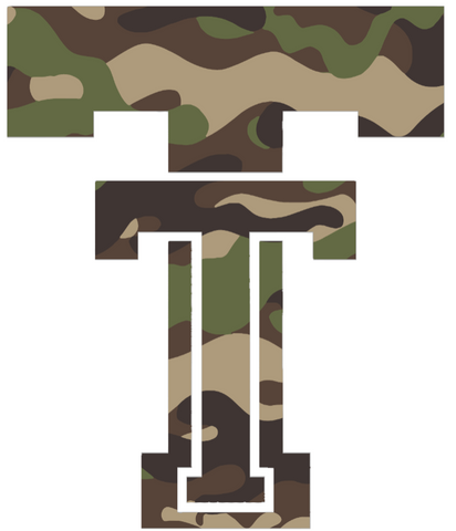 Texas Tech Red Raiders Woodland Camo Camouflage Retro Throwback Logo Premium DieCut Vinyl Decal PICK SIZE