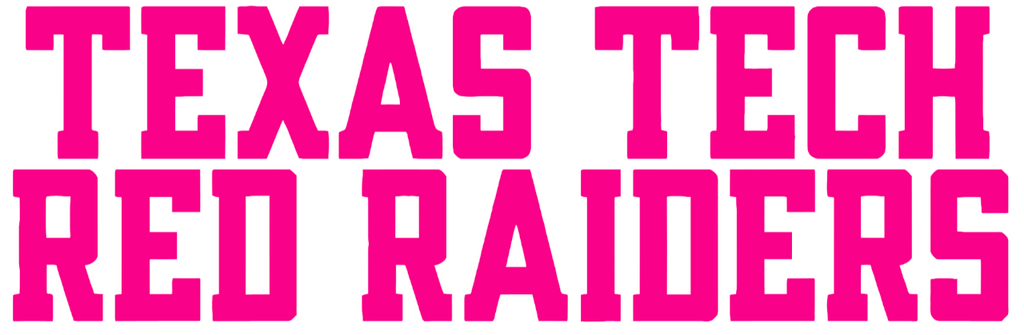 Texas Tech Red Raiders Hot Pink Team Name Logo Premium DieCut Vinyl Decal PICK SIZE