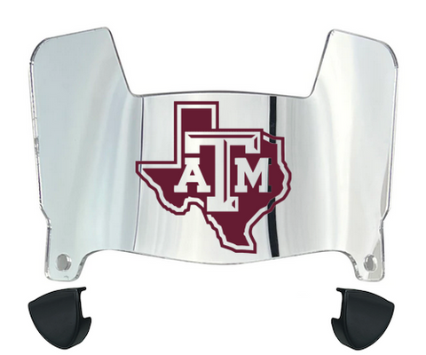 Texas A&M Aggies Mini Football Helmet Visor Shield w/ Clips - PICK VISOR & LOGO COLOR