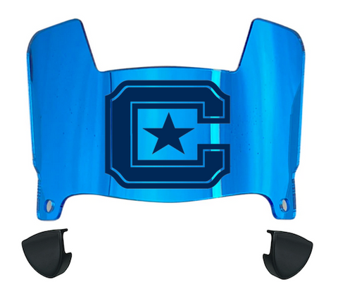 The Citadel Bulldogs Mini Football Helmet Visor Shield w/ Clips - PICK VISOR & LOGO COLOR