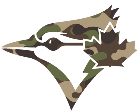 Toronto Blue Jays Woodland Camo Camouflage Team Logo Premium DieCut Vinyl Decal PICK SIZE