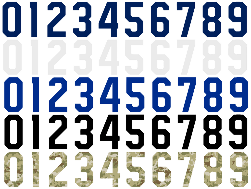 Toronto Maple Leafs Helmet Jersey Style Vinyl Number Decal Sheet Set of 50 #0-9 - Pick Color & Size