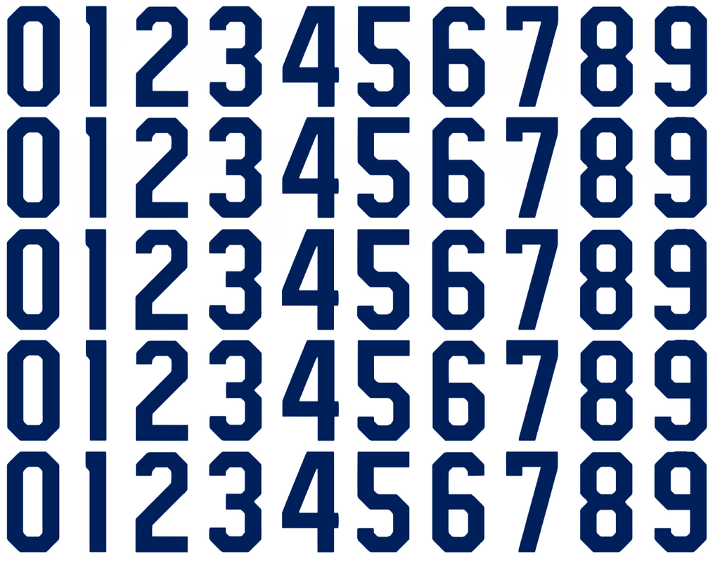 Toronto Maple Leafs Helmet Jersey Style Vinyl Number Decal Sheet Set of 50 #0-9 - Pick Color & Size