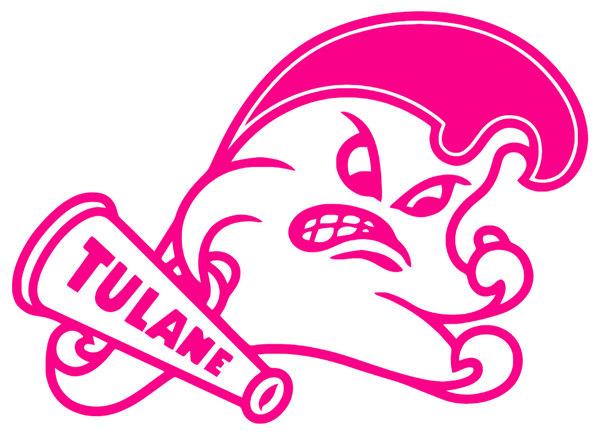 Tulane Green Wave Hot Pink Team Logo Premium DieCut Vinyl Decal PICK SIZE