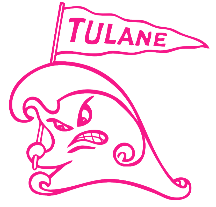 Tulane Green Wave Hot Pink Retro Throwback Logo Premium DieCut Vinyl Decal PICK SIZE