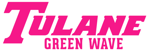 Tulane Green Wave Hot Pink Team Name Logo Premium DieCut Vinyl Decal PICK SIZE