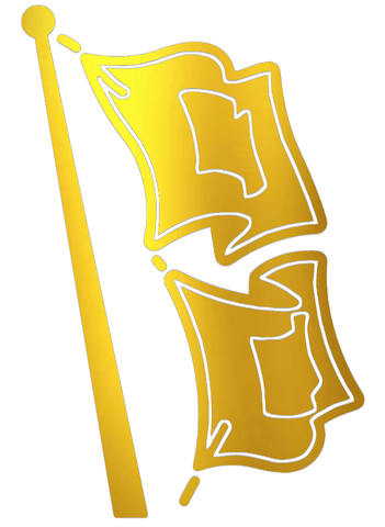 Tulsa Golden Hurricane GOLD CHROME MIRROR Alternate Logo Premium DieCut Vinyl Decal PICK SIZE
