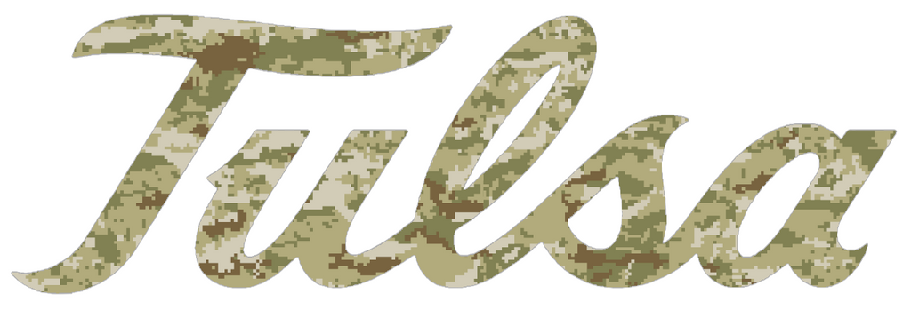 Tulsa Golden Hurricane Team Logo Salute to Service Camouflage Camo Vinyl Decal PICK SIZE