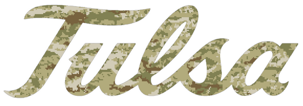 Tulsa Golden Hurricane Team Logo Salute to Service Camouflage Camo Vinyl Decal PICK SIZE