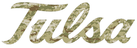 Tulsa Golden Hurricane Team Logo Salute to Service Camouflage Camo Vinyl Decal PICK SIZE