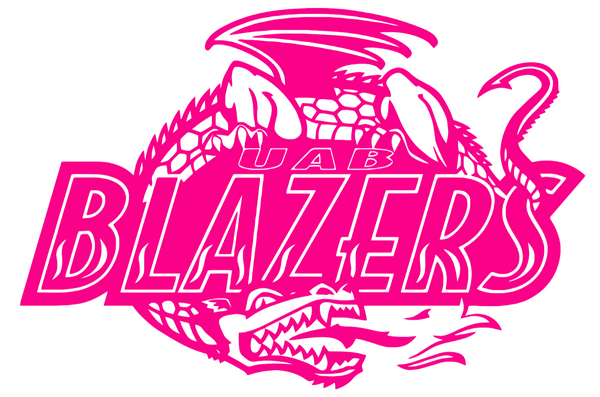 UAB Blazers Hot Pink Retro Throwback Logo Premium DieCut Vinyl Decal PICK SIZE