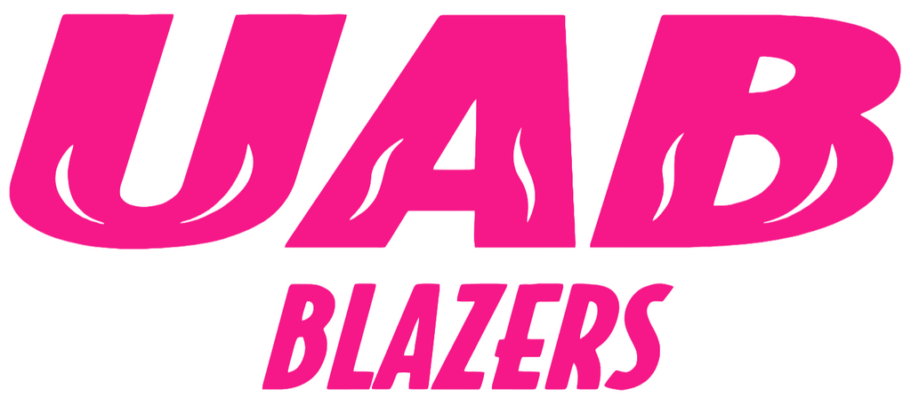 UAB Blazers Hot Pink Team Name Logo Premium DieCut Vinyl Decal PICK SIZE