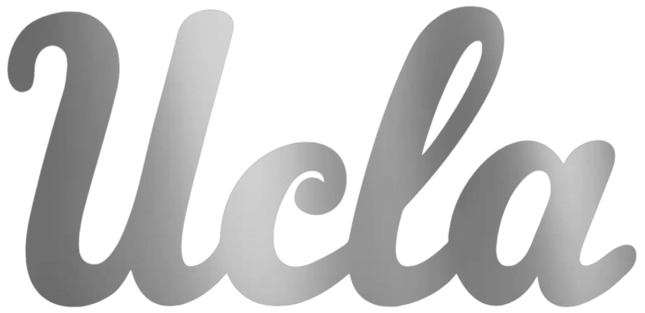 UCLA Bruins SILVER CHROME MIRROR Team Logo Premium DieCut Vinyl Decal PICK SIZE