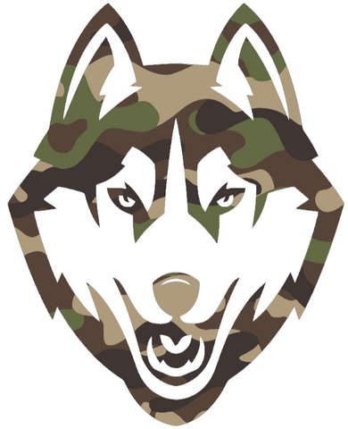 UConn Huskies Woodland Camo Camouflage Team Logo Premium DieCut Vinyl Decal PICK SIZE