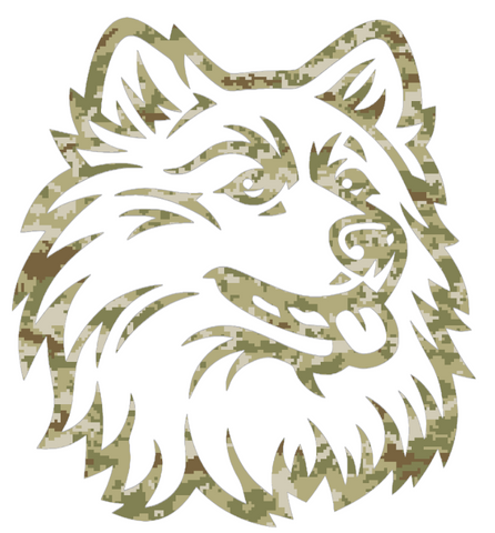 UConn Huskies Retro Throwback Logo Salute to Service Camouflage Camo Vinyl Decal PICK SIZE