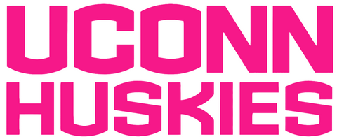 UConn Huskies Hot Pink Team Name Logo Premium DieCut Vinyl Decal PICK SIZE
