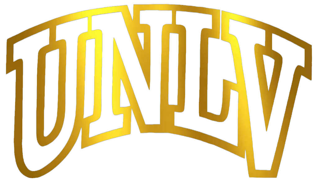 UNLV Rebels GOLD CHROME MIRROR Team Logo Premium DieCut Vinyl Decal PICK SIZE