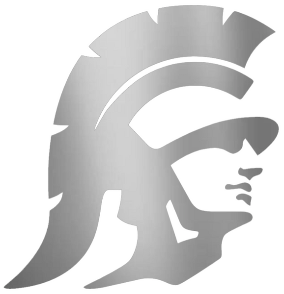 USC Southern California Trojans SILVER CHROME MIRROR Alternate Logo Premium DieCut Vinyl Decal PICK SIZE