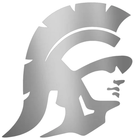 USC Southern California Trojans SILVER CHROME MIRROR Alternate Logo Premium DieCut Vinyl Decal PICK SIZE