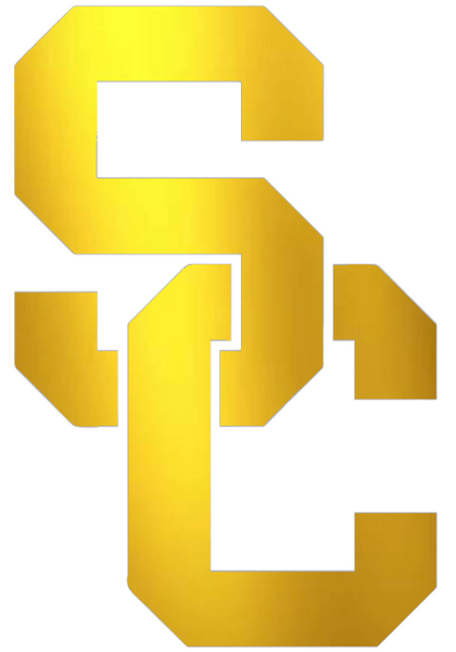 USC Southern California Trojans GOLD CHROME MIRROR Team Logo Premium DieCut Vinyl Decal PICK SIZE