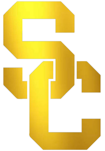 USC Southern California Trojans GOLD CHROME MIRROR Team Logo Premium DieCut Vinyl Decal PICK SIZE