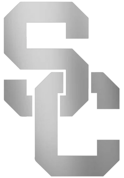 USC Southern California Trojans SILVER CHROME MIRROR Team Logo Premium DieCut Vinyl Decal PICK SIZE