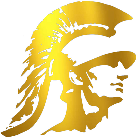 USC Southern California Trojans GOLD CHROME MIRROR Retro Throwback Logo Premium DieCut Vinyl Decal PICK SIZE