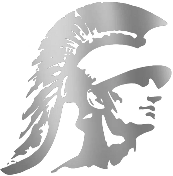 USC Southern California Trojans SILVER CHROME MIRROR Retro Throwback Logo Premium DieCut Vinyl Decal PICK SIZE