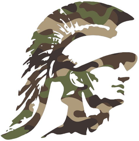USC Southern California Trojans Woodland Camo Camouflage Retro Throwback Logo Premium DieCut Vinyl Decal PICK SIZE