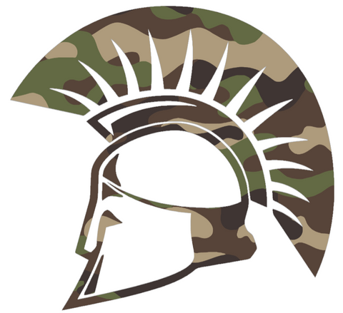 USC Upstate Spartans Woodland Camo Camouflage Mascot Logo Premium DieCut Vinyl Decal PICK SIZE