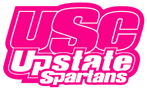 USC Upstate Spartans Hot Pink Team Name Logo Premium DieCut Vinyl Decal PICK SIZE