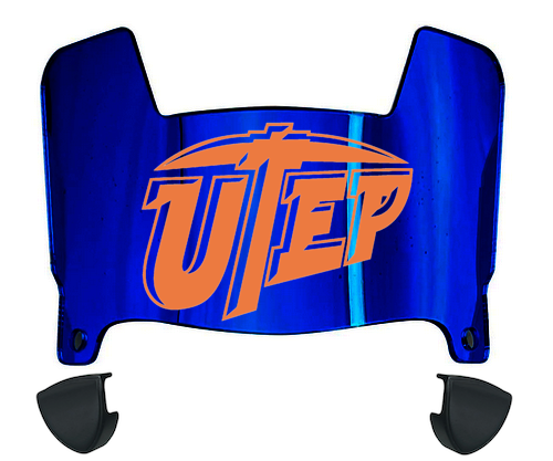 UTEP Miners Mini Football Helmet Visor Shield w/ Clips - PICK VISOR & LOGO COLOR