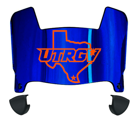 UTRGV Vaqueros Mini Football Helmet Visor Shield w/ Clips - PICK VISOR & LOGO COLOR