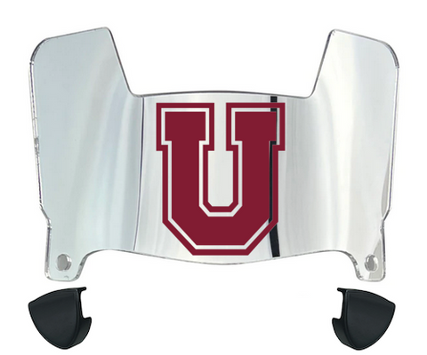 Union Dutchmen Mini Football Helmet Visor Shield w/ Clips - PICK VISOR & LOGO COLOR