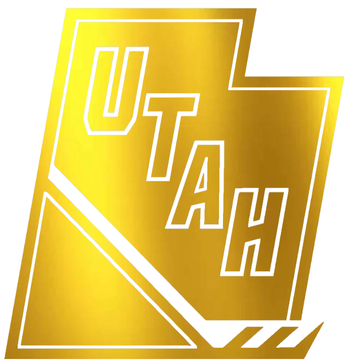 Utah Mammoth GOLD CHROME MIRROR Alternate Logo Premium DieCut Vinyl Decal PICK SIZE