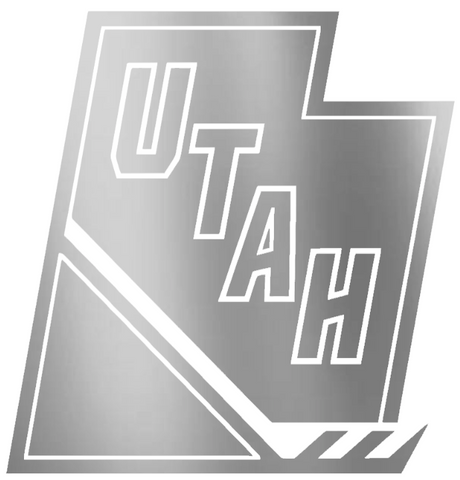 Utah Mammoth SILVER CHROME MIRROR Alternate Logo Premium DieCut Vinyl Decal PICK SIZE