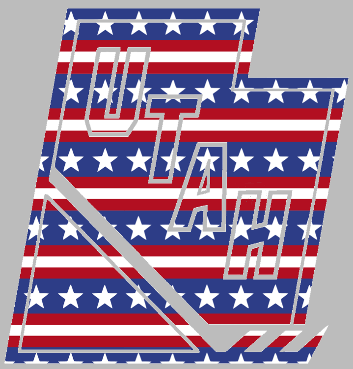 Utah Mammoth Alternate State Logo Stars & Stripes USA American Flag Vinyl Decal PICK SIZE