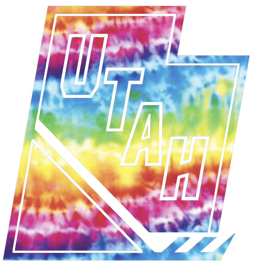 Utah Mammoth Alternate State Logo Crucial Catch Cancer Tie Dye Vinyl Decal PICK SIZE