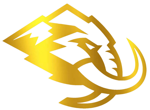 Utah Mammoth GOLD CHROME MIRROR Team Logo Premium DieCut Vinyl Decal PICK SIZE