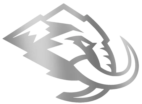 Utah Mammoth SILVER CHROME MIRROR Team Logo Premium DieCut Vinyl Decal PICK SIZE