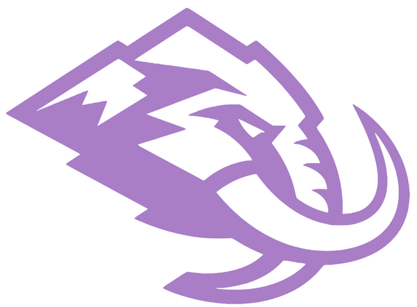 Utah Mammoth PURPLE CANCER AWARENESS Team Logo Premium DieCut Vinyl Decal PICK SIZE
