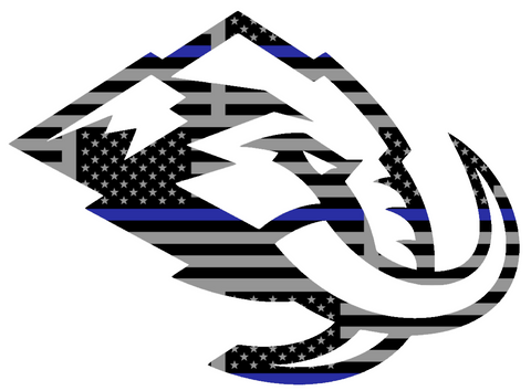 Utah Mammoth Team Logo Thin Blue Line American Flag Premium DieCut Vinyl Decal PICK SIZE