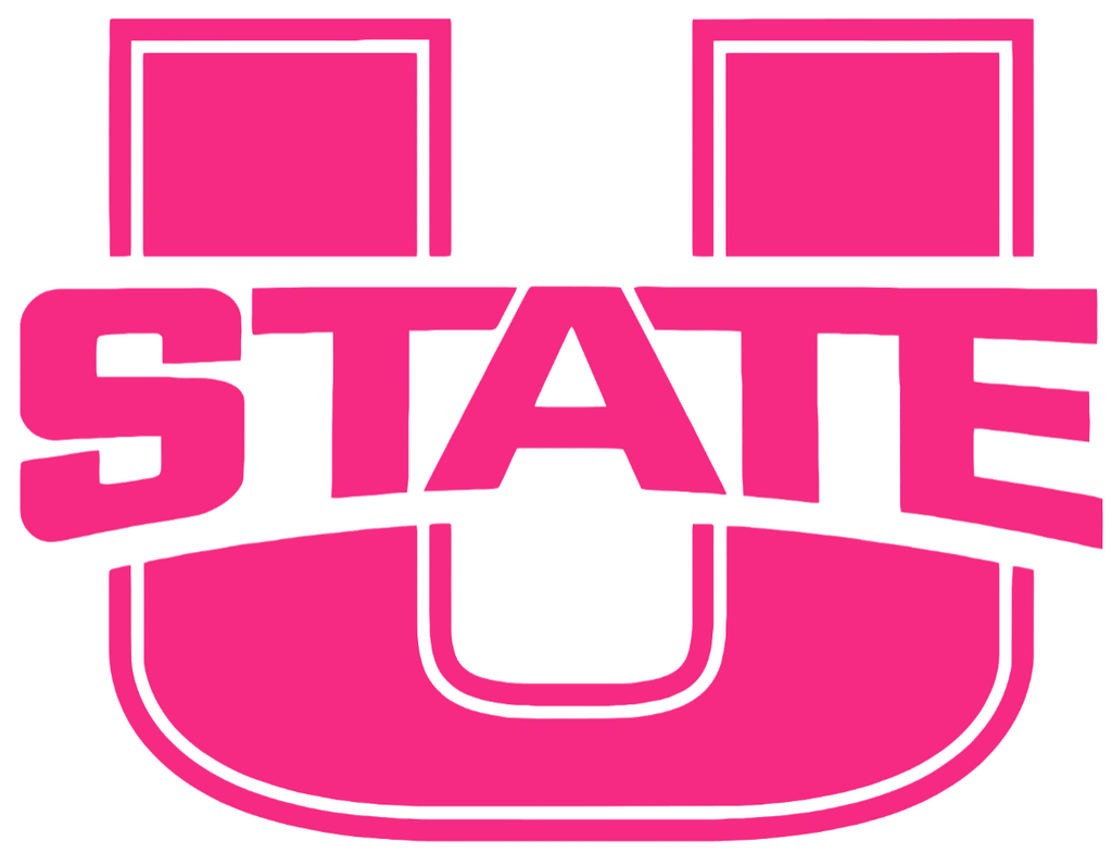 Utah State Aggies HOT PINK Team Logo Premium DieCut Vinyl Decal PICK SIZE
