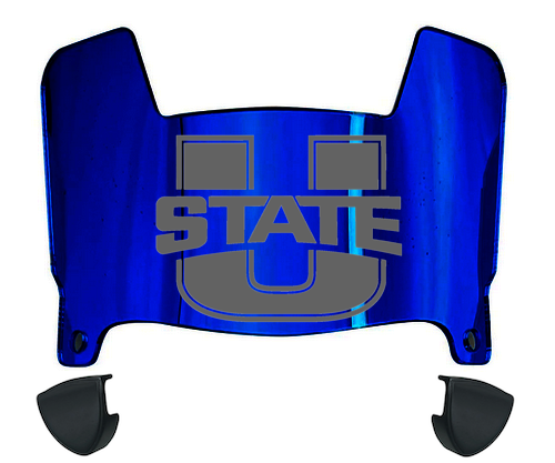 Utah State Aggies Mini Football Helmet Visor Shield w/ Clips - PICK VISOR & LOGO COLOR