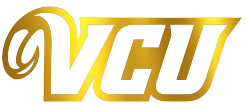 VCU Virginia Commonwealth Rams GOLD CHROME MIRROR Team Logo Premium DieCut Vinyl Decal PICK SIZE