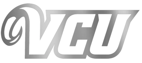 VCU Virginia Commonwealth Rams SILVER CHROME MIRROR Team Logo Premium DieCut Vinyl Decal PICK SIZE